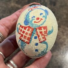 VINTAGE 5 Decoupage Sugared Egg Christmas Ornaments HANDMADE Snowman, Angel READ picture