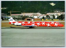 Airplane Postcard SAS Scandinavian Airlines Douglas MD-82 LN-RLE Innsbruck DQ5 picture