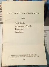 1956 VT Dept of Health Protect Your Children From Diphtheria Whooping Cough picture