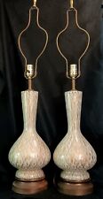 Vintage Murano 1950's Champaign Glass Lamps Venetian Style Marbro picture