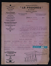 1938 PARIS LE PROGRES E GRAF invoice sprinklers ropes 147 picture