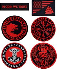 in Odin We Trust Valknut Wolf Morale Patch  6PC Bundle -Hook Backing  B077 picture