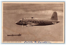 Paris France Postcard British European Airways Viking Airline c1930's picture