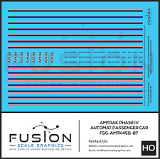 HO Scale Amtrak Phase IV AutoMat Car Decal Set picture