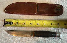 KA-BAR Olean N.Y. USMC 8” Straight Edge Fighting Knife with Leather Sheath USA picture