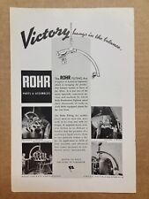 VINTAGE 1943 Rohr Aircraft Corporation Print Ad WW2 Victory Hangs in Balance B picture