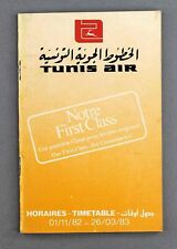 TUNIS AIR AIRLINE TIMETABLE WINTER 1982/1983 ROUTE MAP TUNISIA picture