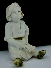 STAFFORDSHIRE VICTORIAN POTTERY FIGURINE TENNIS GIRL ANTIQUE 1880 picture