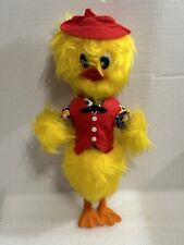 Vintage 1960’s Standing Stuffed Duck 14” Plastic Feet Easter Spring Decoration picture
