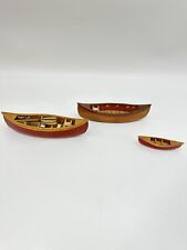 Vintage Encore Creations Handmade Wood Model  Boat Lot.  Amazing Detail picture