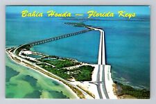 Bahia Honda FL-Florida, Old and New Bridge, Bahia Honda St Park Vintage Postcard picture