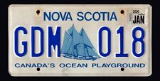 January 2020 NS Nova Scotia Canada Bluenose Ship License Plate GDM018, US Seller picture