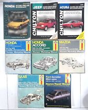 Vintage Chilton/Haynes Repair Manual Lot Of 8, Honda Saab Ford Acura Keep Mazda picture