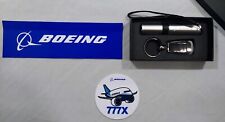 BOEING Carbon Flashlight Keychain STICKERS UNUSED~ FLY AVIATION  AIRPLANE P258 picture