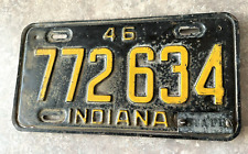 1946 Indiana STAFF License Plate Vehicle #212  CAR TAG Indy STATE Police FIRE picture