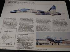 NICE ~ Sukhoi Su-27 Flanker Military Plane Aircraft Profile Data Print ~ LOOK picture
