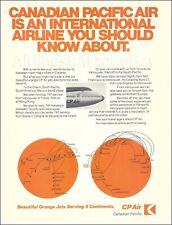 1975 CP AIR Canadian Pacific Airlines BOEING 747 ad advert airways ORANGE JET picture