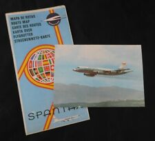 c1980s Spantax Airline Route Map & Postcard picture