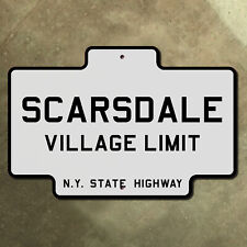 Scarsdale New York city limit state highway road sign 1922 marker boundary 21x14 picture
