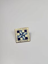 Clay's Choice Quilt Block Lapel Pin Shades of Blue & White Colors picture