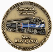Amtrak 50th Anniversary 1.75” Challenge Coin May 1st 1971 EMD E8 Locomotive 4316 picture