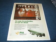 PAKISTAN INTERNATIONAL AIRLINE-PIA-747-ORIGINAL 1984 COLOR PRINT AD picture