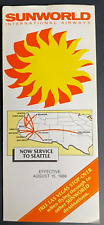 Sunworld International Airways Timetable Effective August 15, 1986 picture