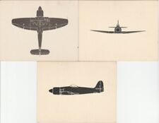 3x Hawker Sea Fury Mk.X RN Fighter Bomber MOS Aircraft Recognition Cards picture
