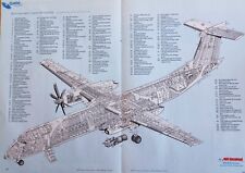 BOMBARDIER DASH 8 Q400 Cutaway photo print, Measures 2 page 17in x 12. picture