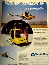 1972 Rotor Way Scorpion Too Helicopter Original Print Ad 8.5 x 11