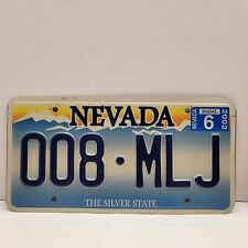 VTG 2002 Nevada The Silver State License Plate Tag 008 MLJ Low Number    Single picture