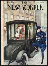 New Yorker magazine framing cover April 10 1943 Mary Petty cop police woman car picture