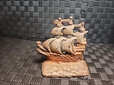 Vintage Cast Iron Door Stop or BOOK end nautical ship Sail picture