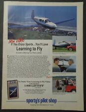 1989 SPORTY'S PILOT SHOP Learning To Fly Video VHS Magazine AD picture