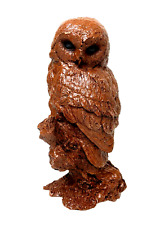 Vtg Red Mill Mfg Owl Figurine Pecan Resin 6.5
