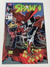 SPAWN # 8 Homage Cover signed By STAN LEE & TODD McFARLANE VF/NM picture
