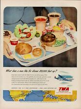 1951 Airways TWA Stewardess Food Tray 50s Vintage Print Ad Trans World Airlines picture