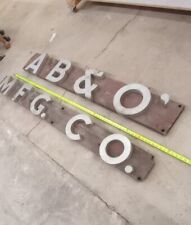 Vintage Metal Manufacturing Sign Letters Building Salvage Antique Cast Aluminum  picture