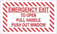 5in x 3in Emergency Exit Window Vinyl Sticker Vehicle Sign Business Decal picture