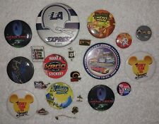 Vintage 1980-00s Mixed Button Pinback Lot of 20+ Clubs Movies Promo Disneyland  picture