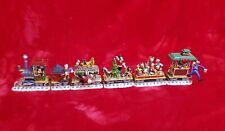 Danbury Mint Mickey's Christmas Holiday Train Set 6 Cars Hand Painted 1997 picture