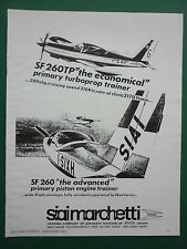 12/1982 PUB SIAI MARCHETTI SF 260TP SF 260 TRAINER AIRCRAFT ORIGINAL AD picture