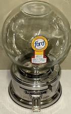FORD 1C Penny Gum Gumball Machine AKRON NY Chrome SS Ingredients Fired On LOGO picture