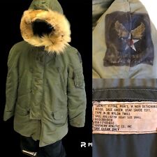 Vtg Southern Athletic USAF N-3B Military US Air Force FUR Parka Flying Jacket S picture