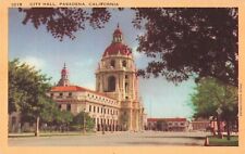 Pasadena CA California, City Hall Building, Vintage Postcard picture
