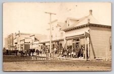 Street Scene Dazey Barnes County North Dakota Hotel Bank 1909 Real Photo RPPC picture