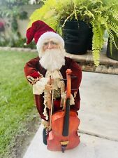 EXTRA LARGE RARE VTG MARK ROBERTS CHRISTMAS CELLO PLAYING SANTA  48” picture