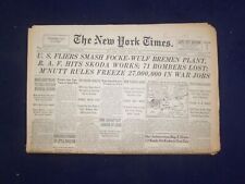 1943 APR 18 NEW YORK TIMES - U.S. FLIERS SMASH FOCKE-WULF BREMEN PLANT - NP 6531 picture