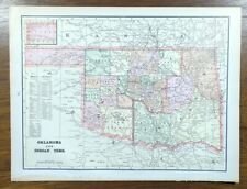 Vintage 1900 OKLAHOMA INDIAN NATIONS Map 14