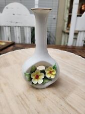 Vintage Porcelain/ceramic Vase With Flowers Capo De Monte Style Rare picture